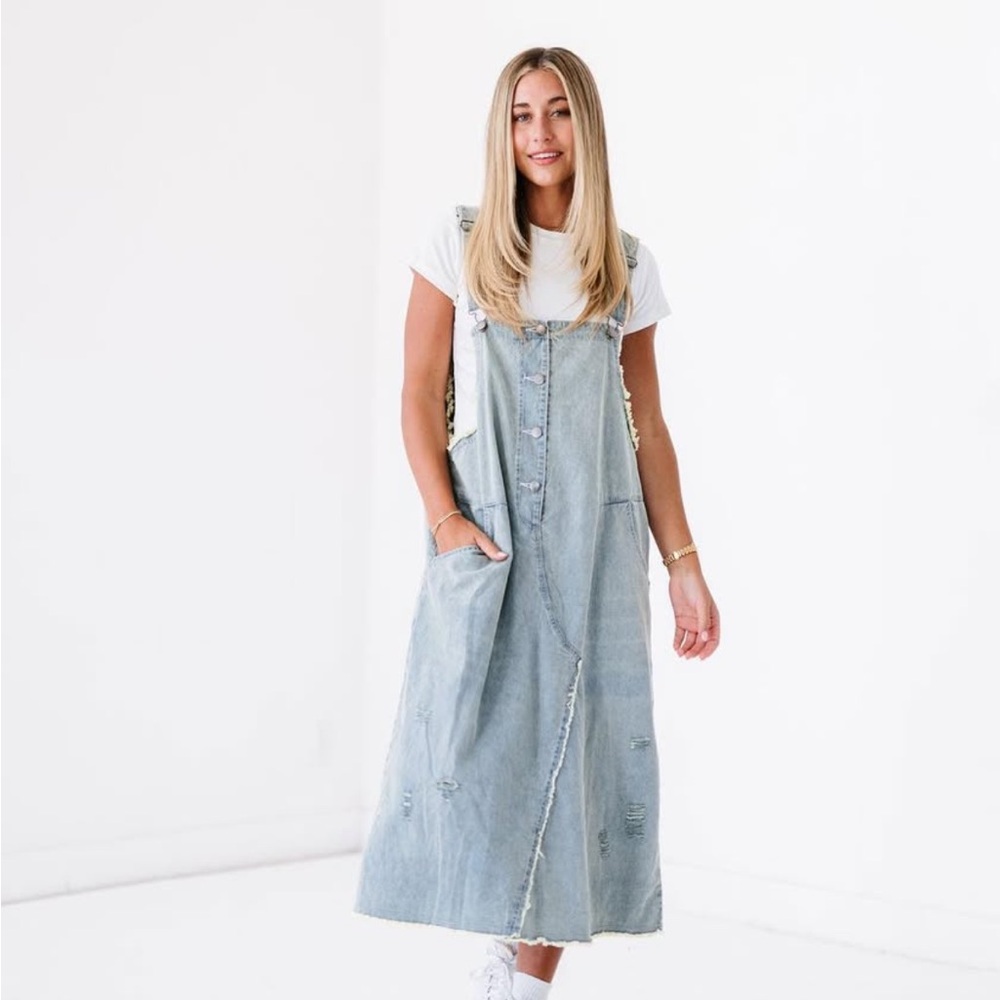 Kristin denim overall dress-one size